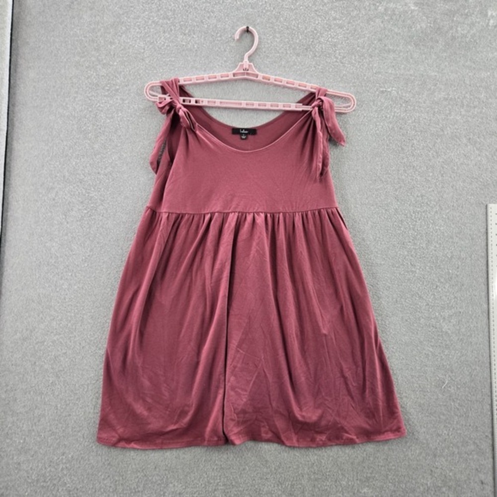 Lulus Women Dress L Pink Babydoll Tie Strap Sleeveless NWT